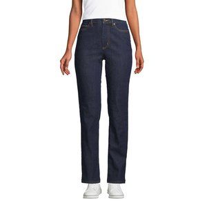 NWOT Lands' End Water Conserve High Rise Straight Leg Jeans, Size 4